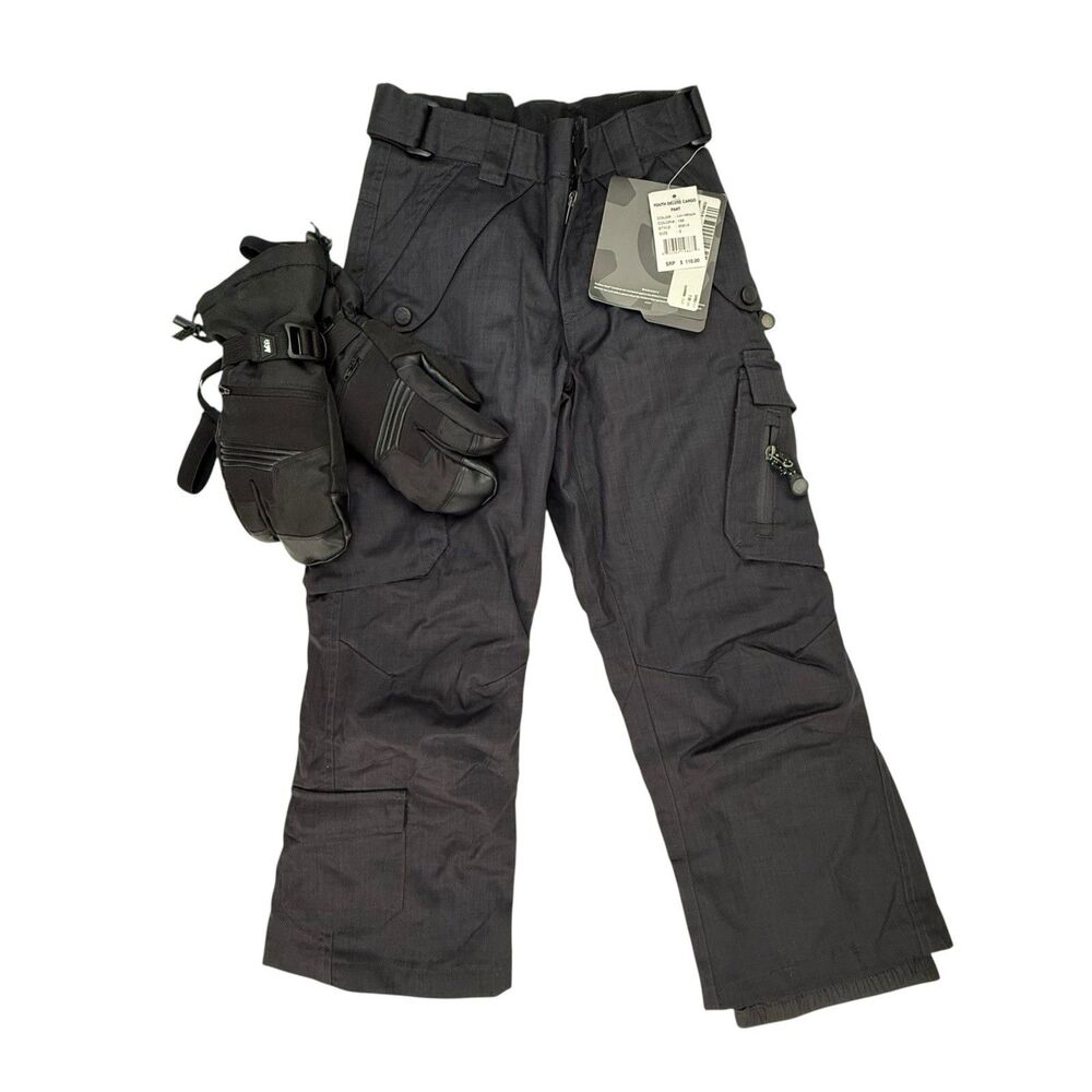 NEW Rawik Outerwear Cargo Snowboarding Pant Youth Small Adjustable Gloves Ski